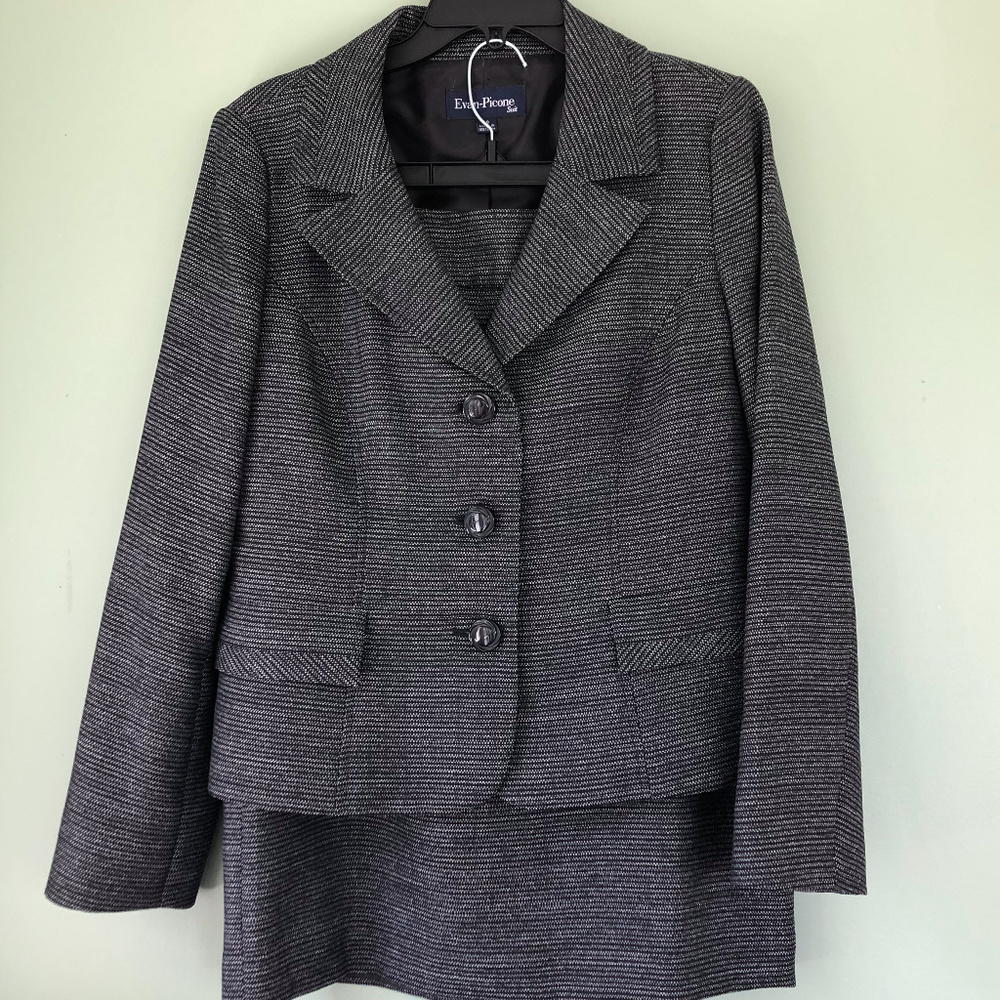 EVAN PICONE black/white Womens skirt suit size 10